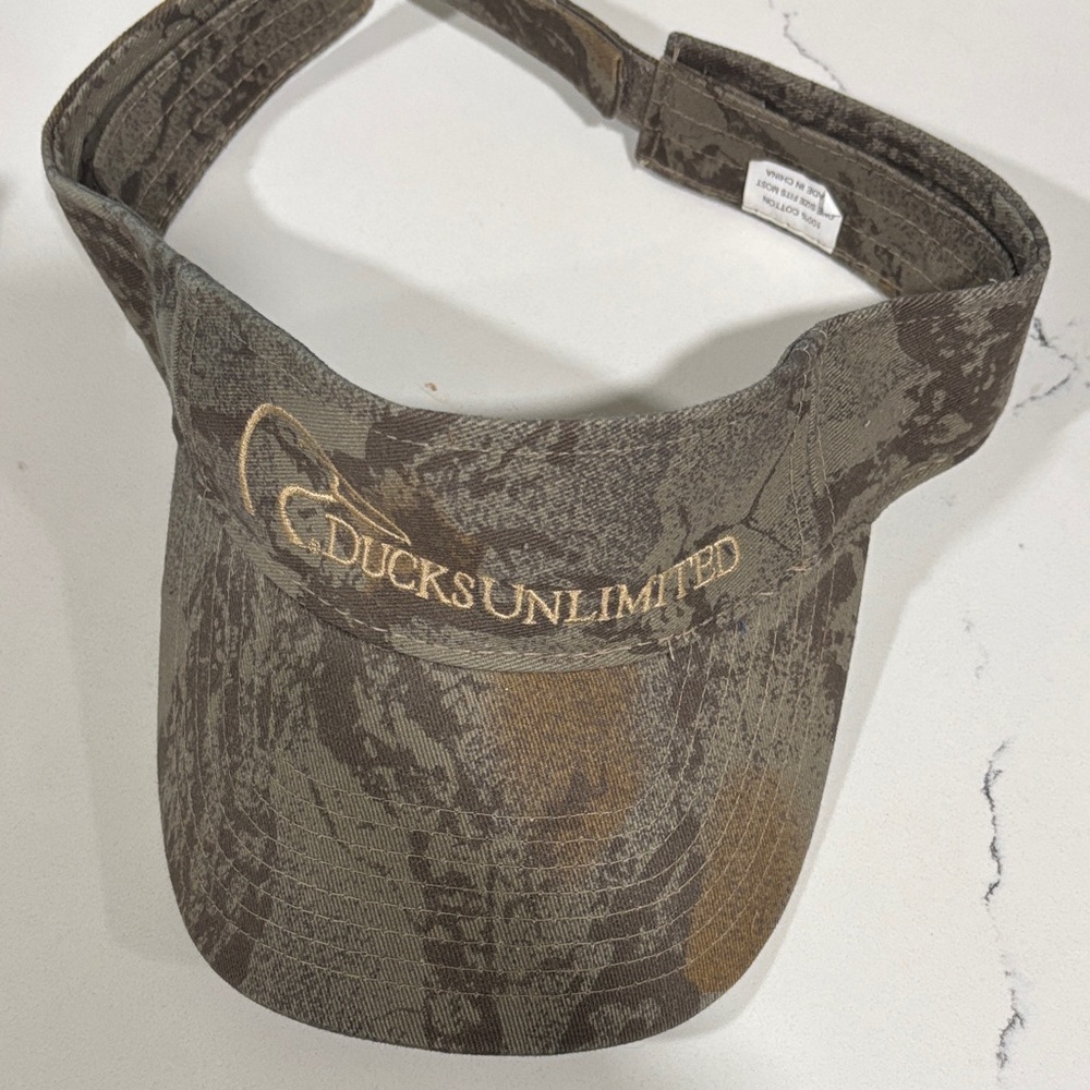 Vintage Rare Ducks Unlimited Camo Visor with Embroidered Logo